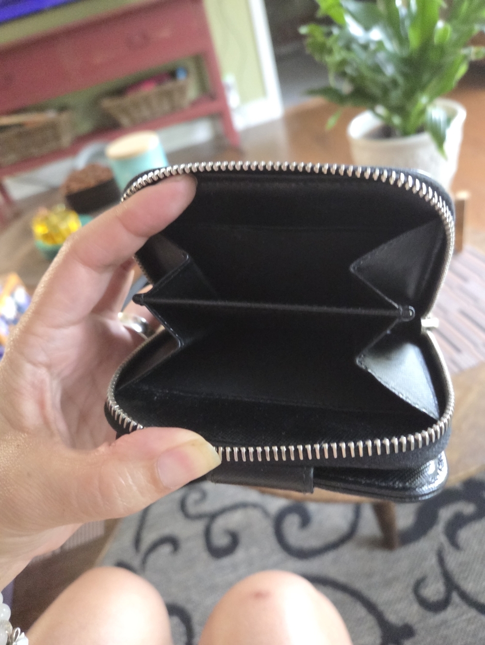 Authentic Prada Black Nylon Compact Zip Wallet with Silver Logo - Picture 8 of 10